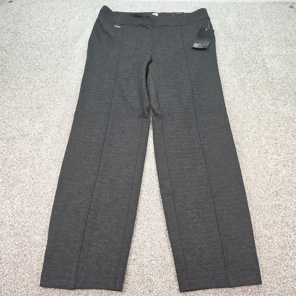 Avenue Gray Ponte Knit Pull On Pants Womens 14/16 Average Straight Leg‎ Charcoal